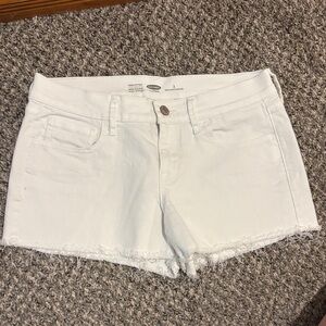 Old Navy White Denim Cutoff Shorts with Frayed Hem
